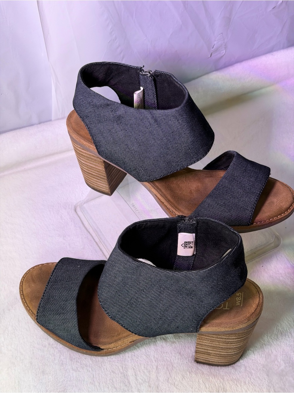 Toms Cream Two-Band Block Heel Sandal - Picture 5 of 12